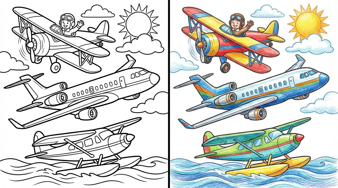 airplane coloring pages