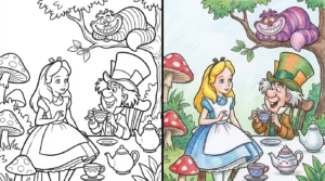 alice in wonderland coloring pages