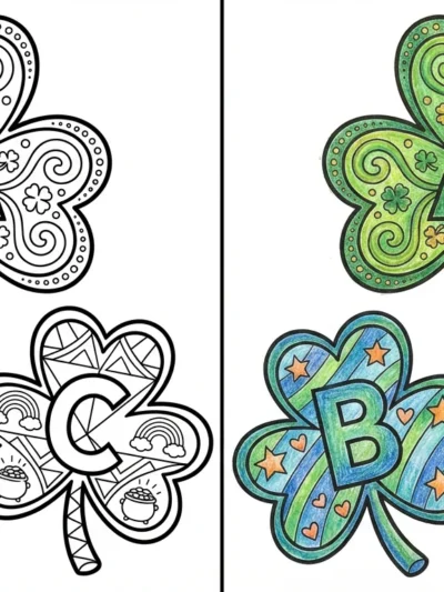 Alphabet Shamrock coloring pages