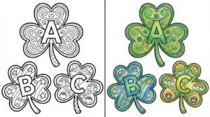 alphabet shamrock coloring pages