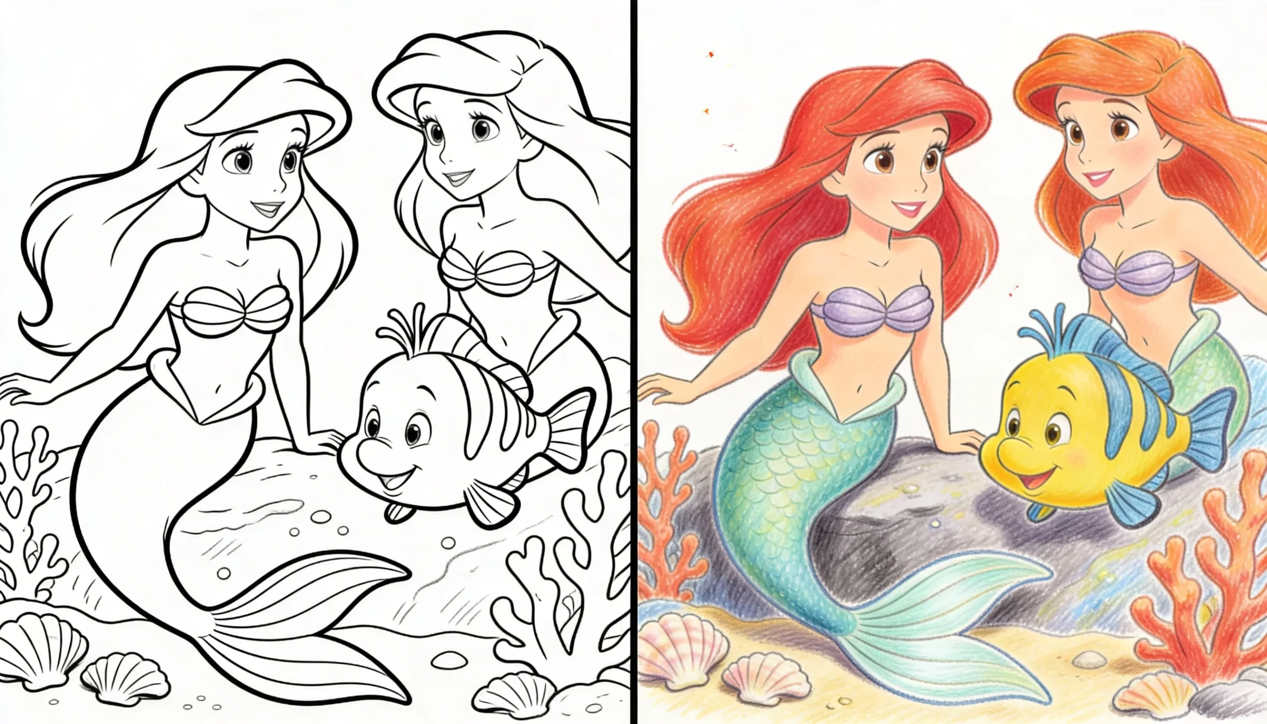 ariel coloring pages