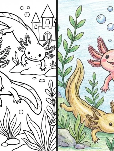 Axolotl coloring pages