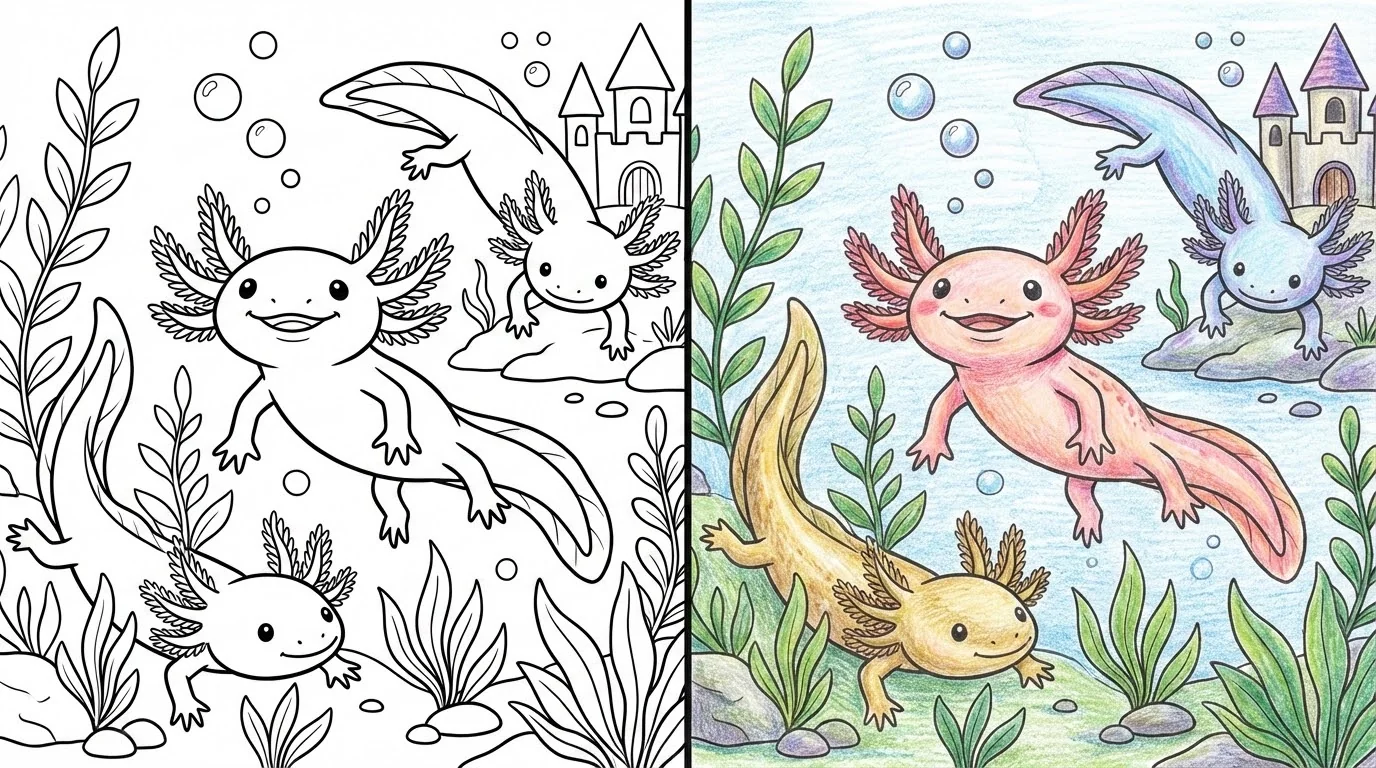 axolotl coloring pages
