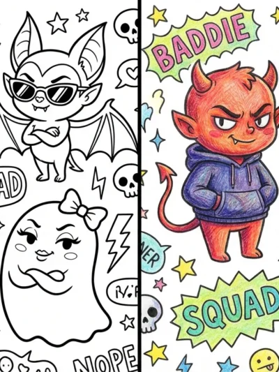 Baddie coloring pages