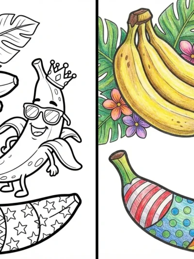 Banana coloring pages