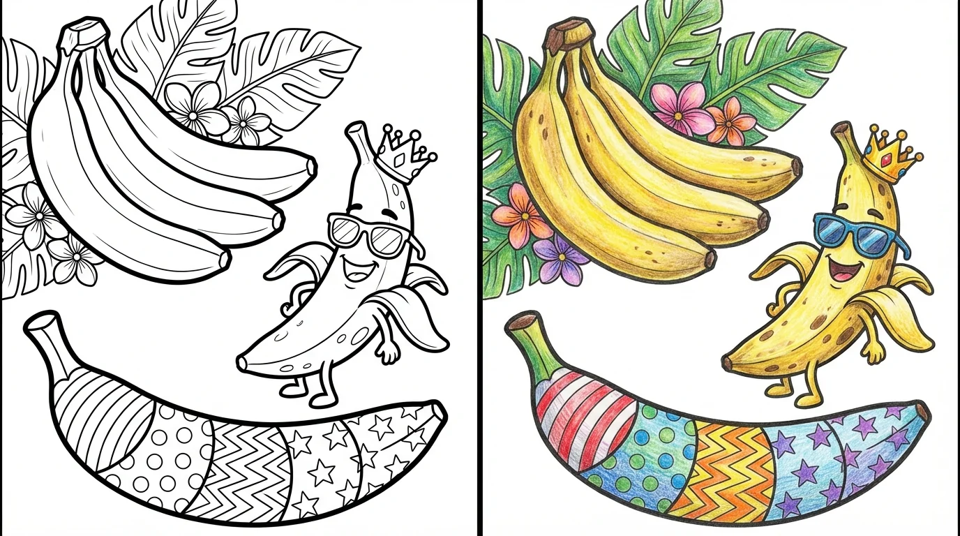 57 Banana Coloring Pages (Free PDFs)