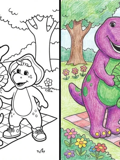 Barney coloring pages