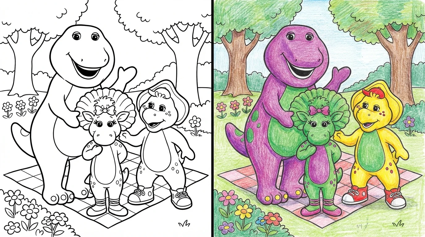 barney coloring pages