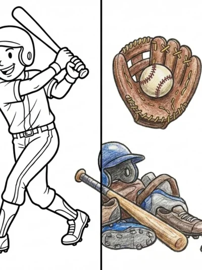 Baseball coloring pages