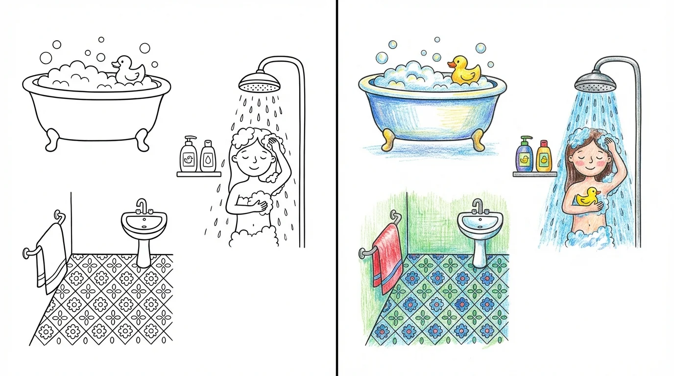 bathroom coloring pages