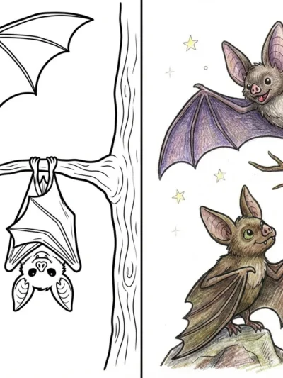 Bats coloring pages