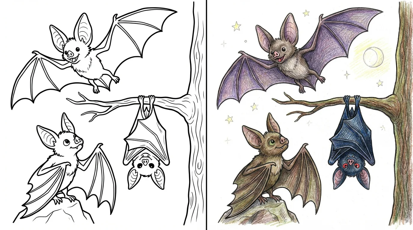 bats coloring pages