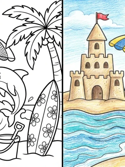 Beach coloring pages