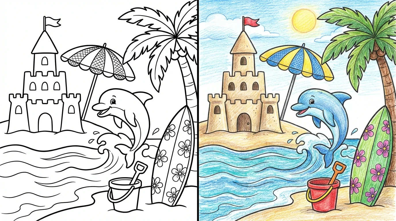 beach coloring pages