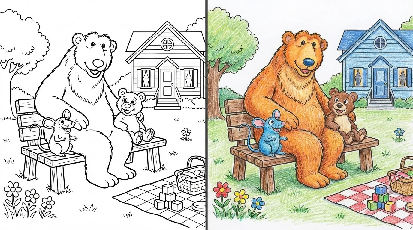 bear in the big blue house coloring pages