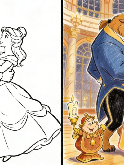 Beauty And The Beast coloring pages