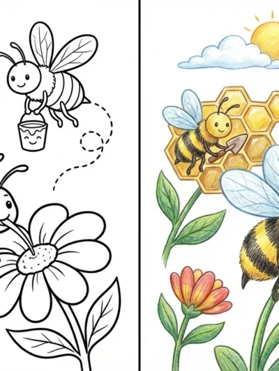 Bee coloring pages