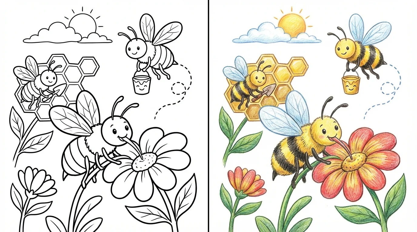 bee coloring pages
