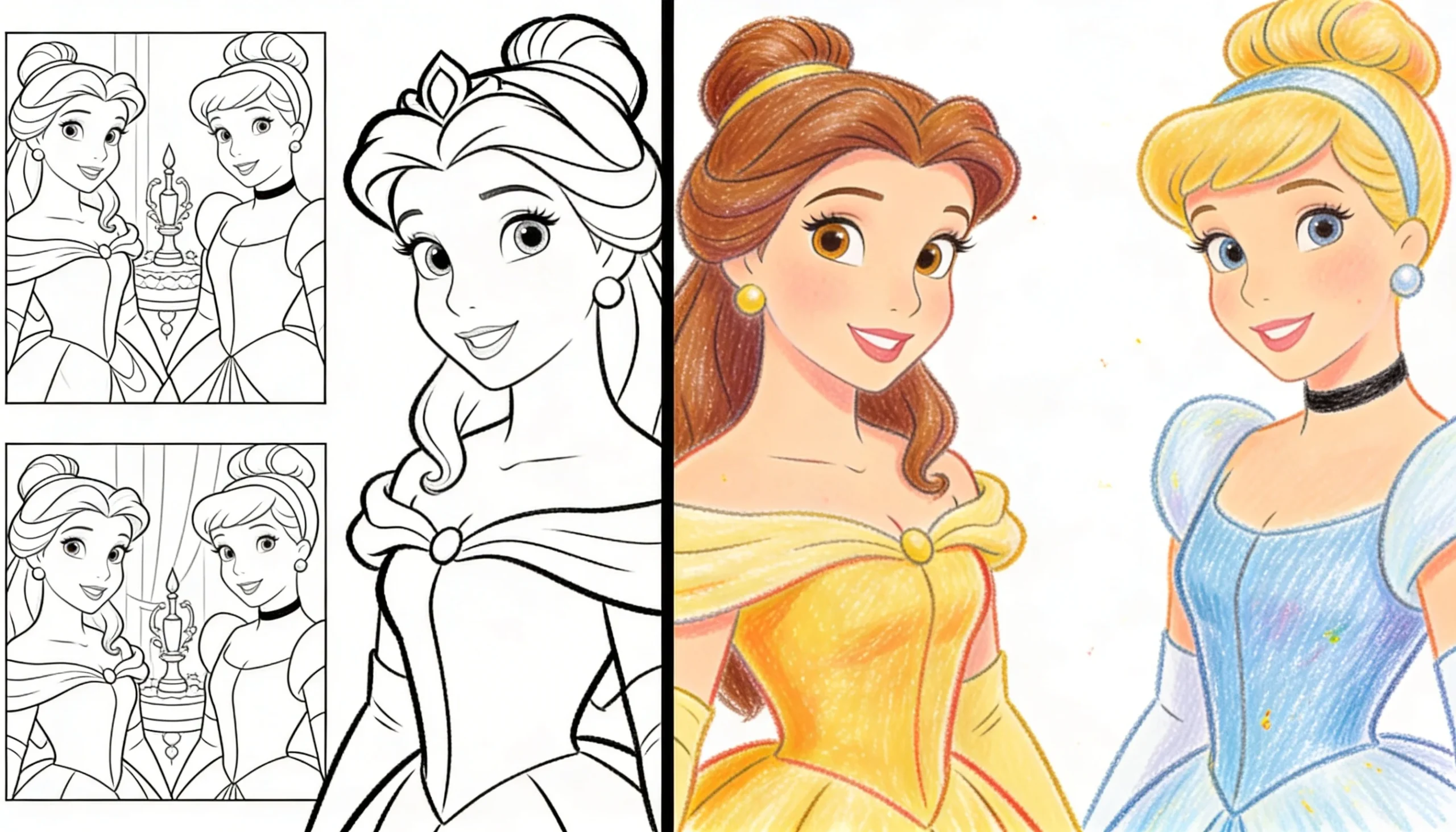 belle coloring pages