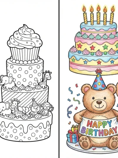 Birthday Cake coloring pages