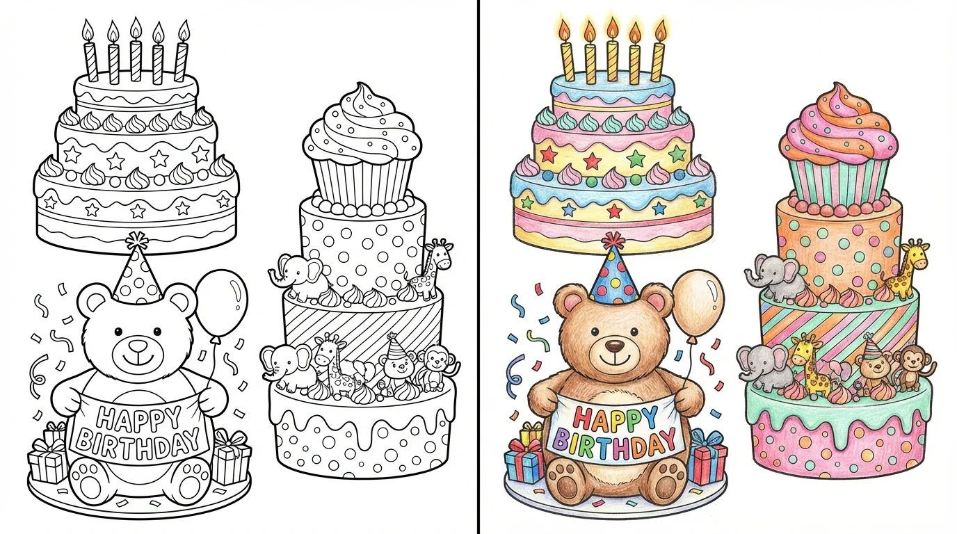 59 Birthday Cake Coloring Pages (Free PDFs)