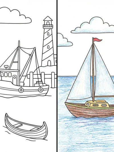 Boat coloring pages