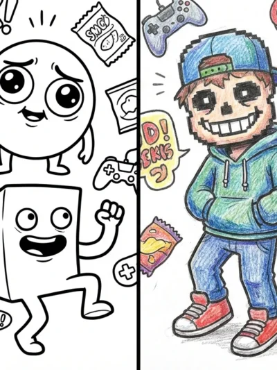 Brainrot coloring pages