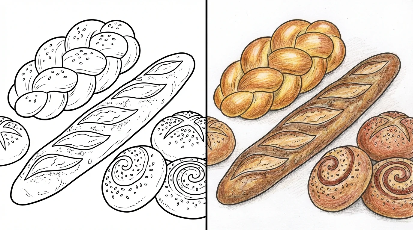 bread coloring pages