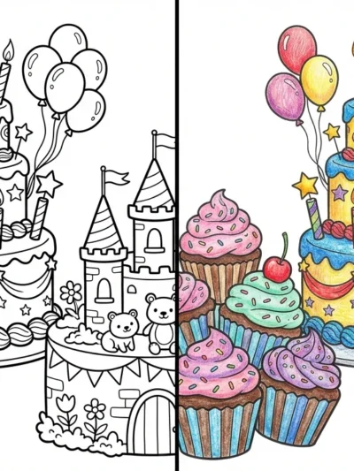 Cake coloring pages