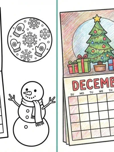 Calendar coloring pages