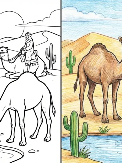 Camel coloring pages