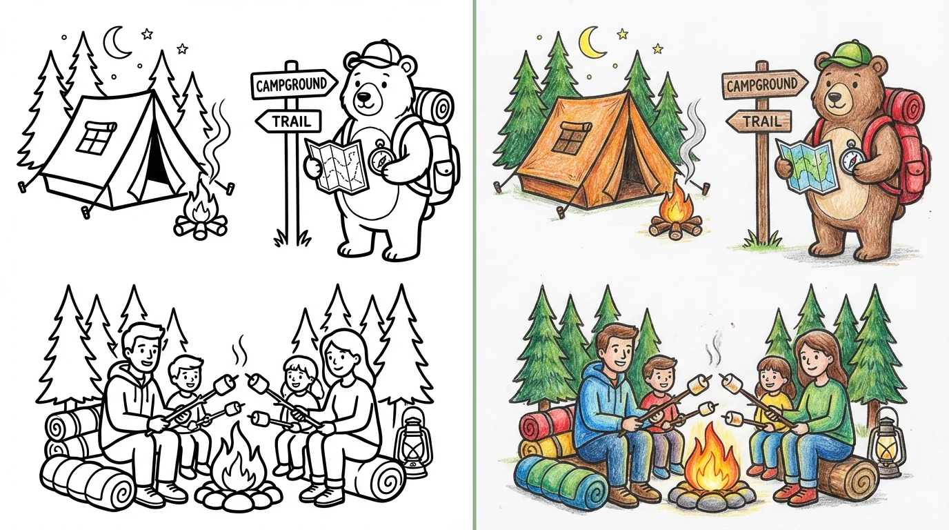 camping coloring pages