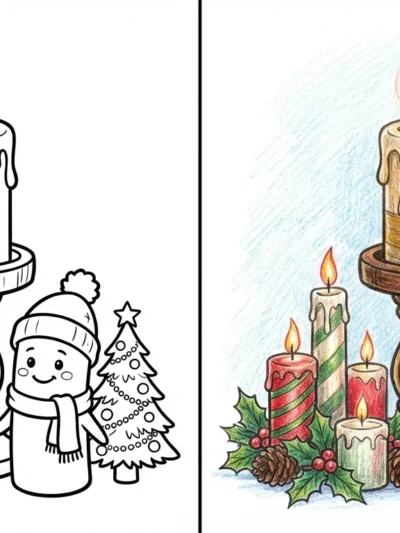Candle coloring pages