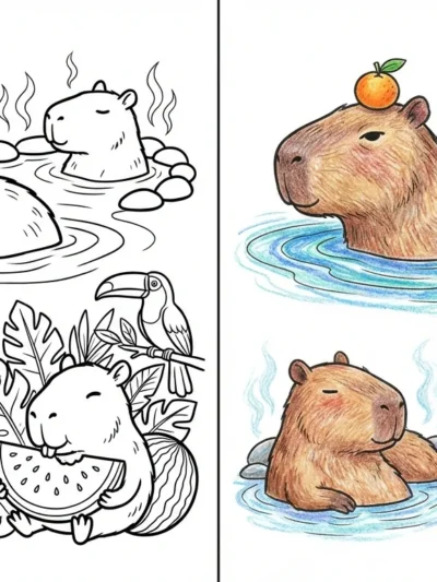 Capybara coloring pages