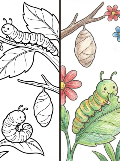 Caterpillar coloring pages