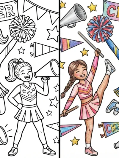 Cheerleader coloring pages