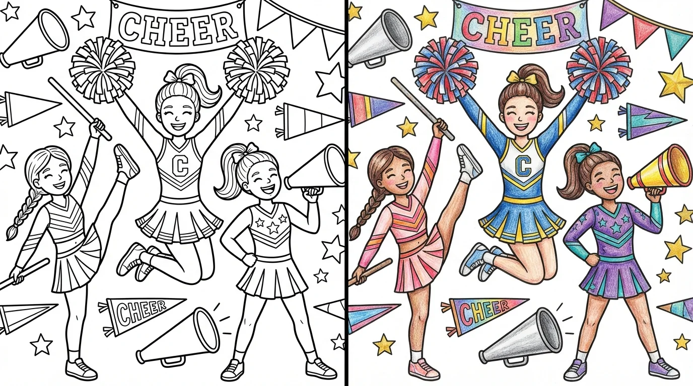 51 Cheerleader Coloring Pages (Free PDFs)