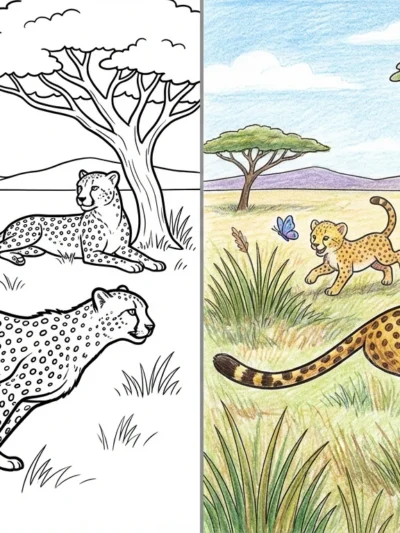 Cheetah coloring pages