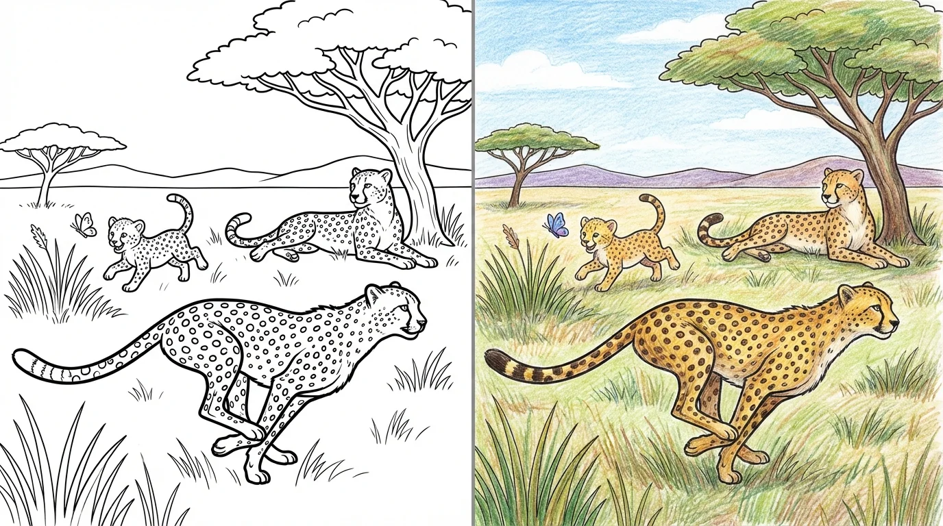 cheetah coloring pages