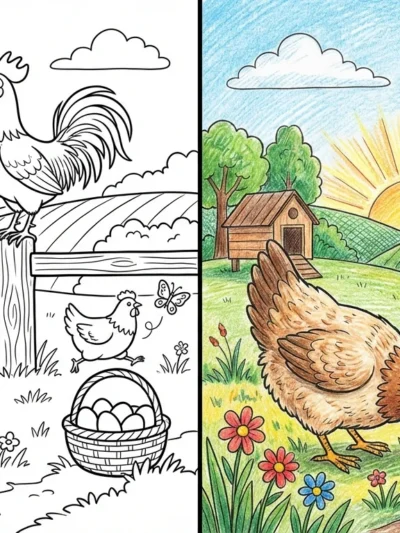 Chicken coloring pages