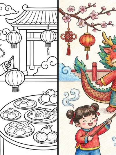 Chinese New Year coloring pages