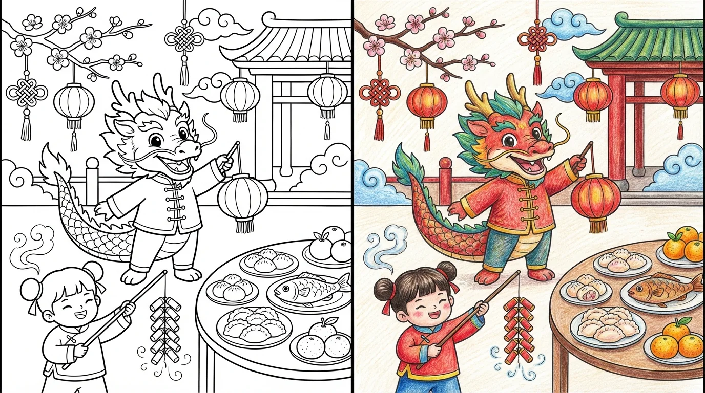 chinese new year coloring pages