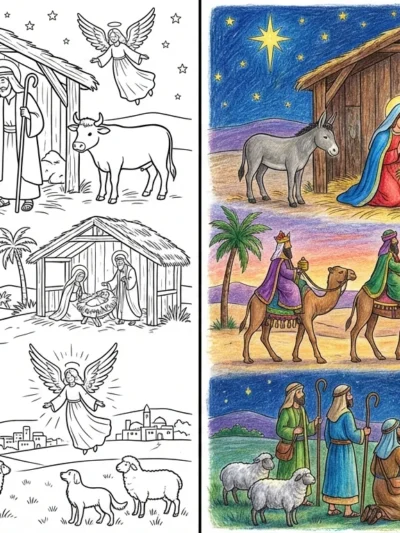 Christmas Nativity coloring pages