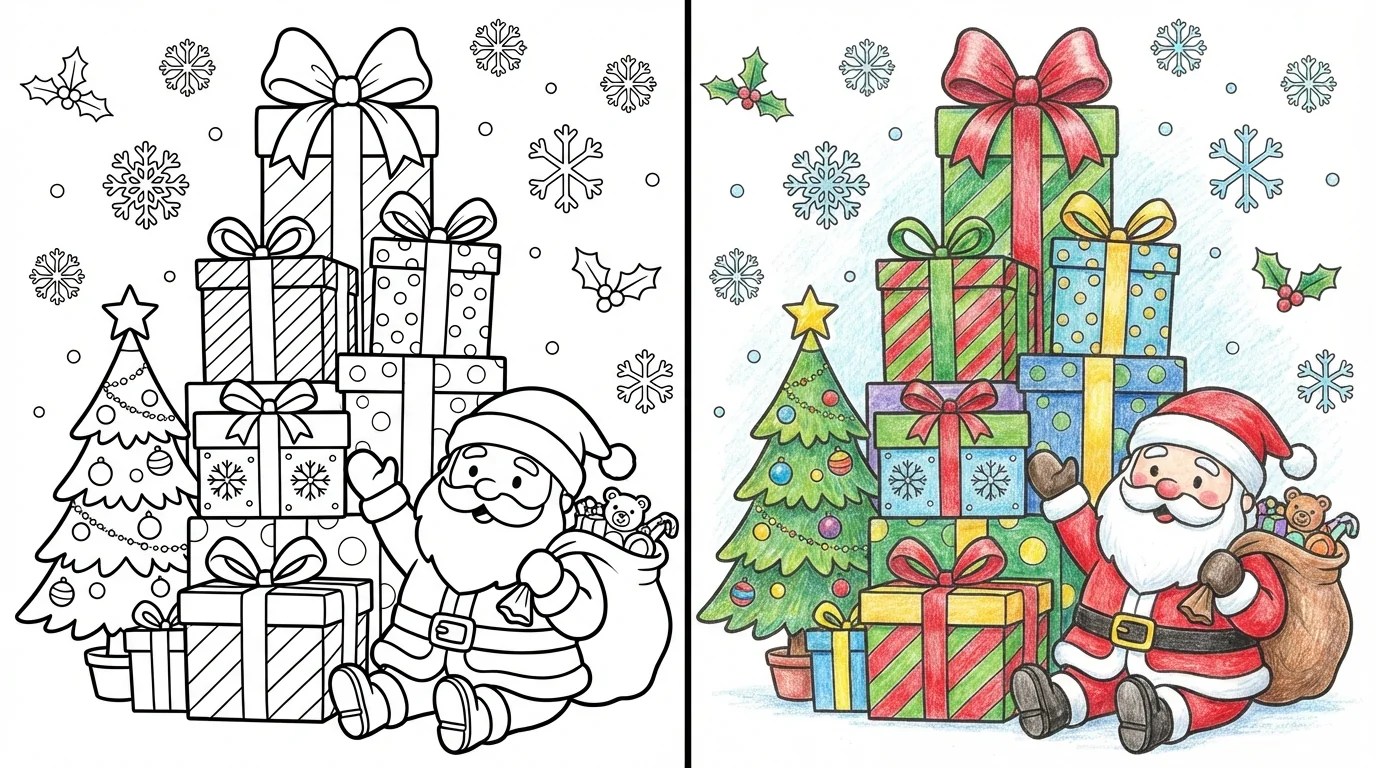 christmas presents coloring pages
