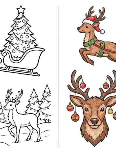 Christmas Reindeer coloring pages