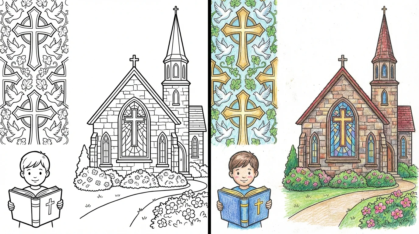 church coloring pages