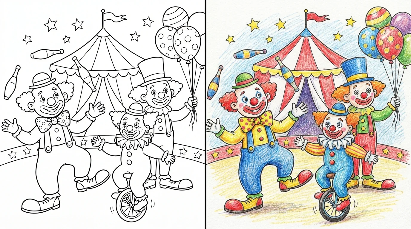 clown coloring pages