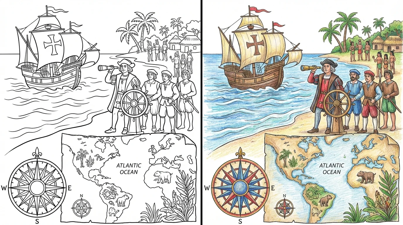 columbus day coloring pages