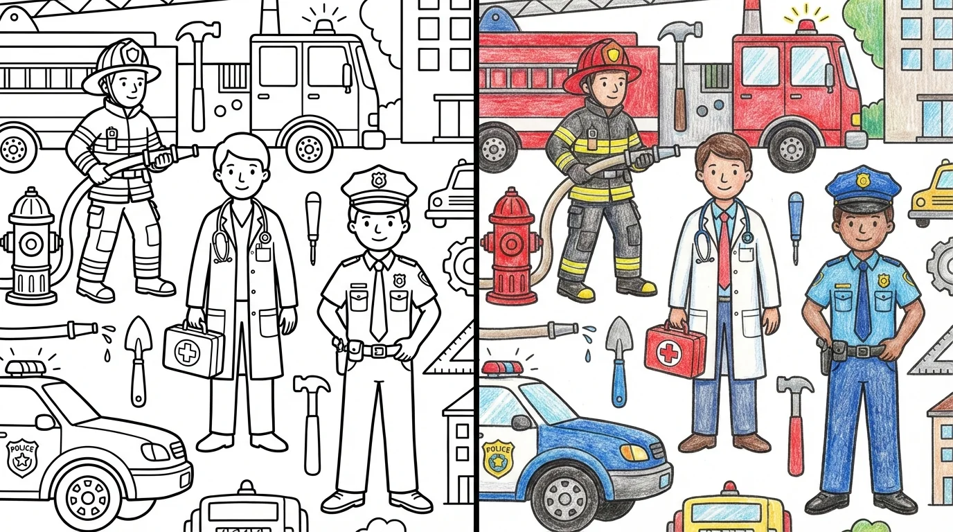 community helpers coloring pages