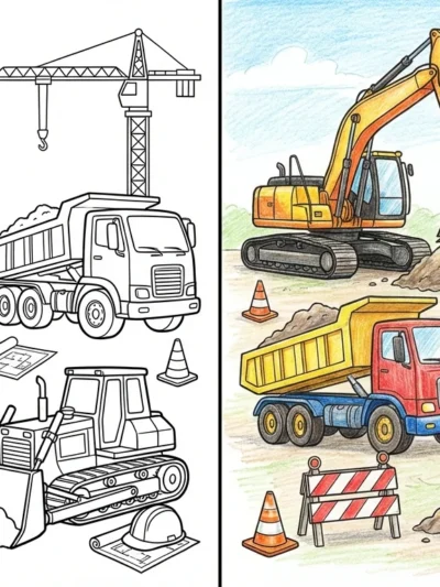 Construction coloring pages